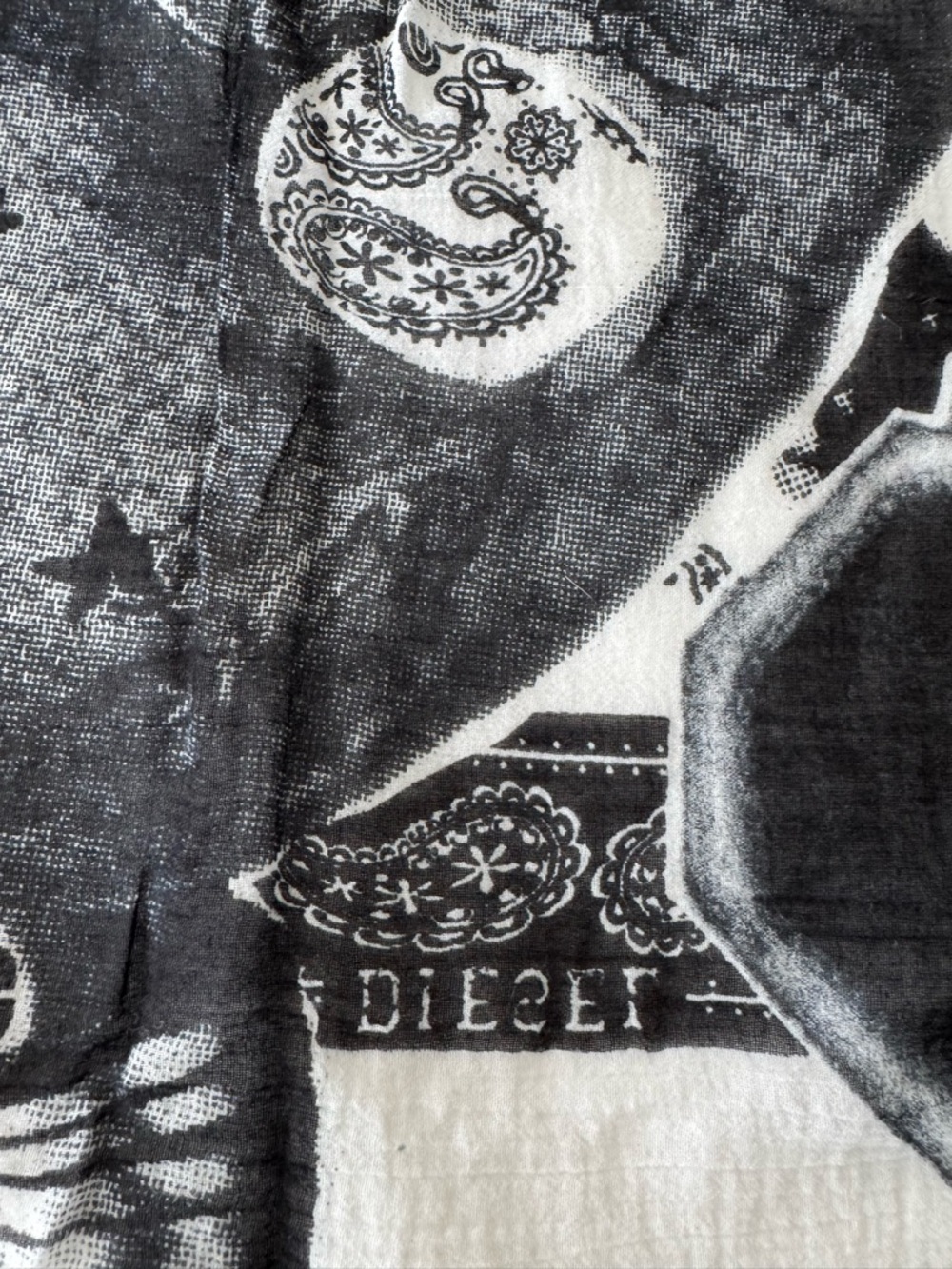 Diesel Skull and Guitar Scarf - Picture 2 of 6